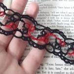 Gothic Black Red Lace Bookmark