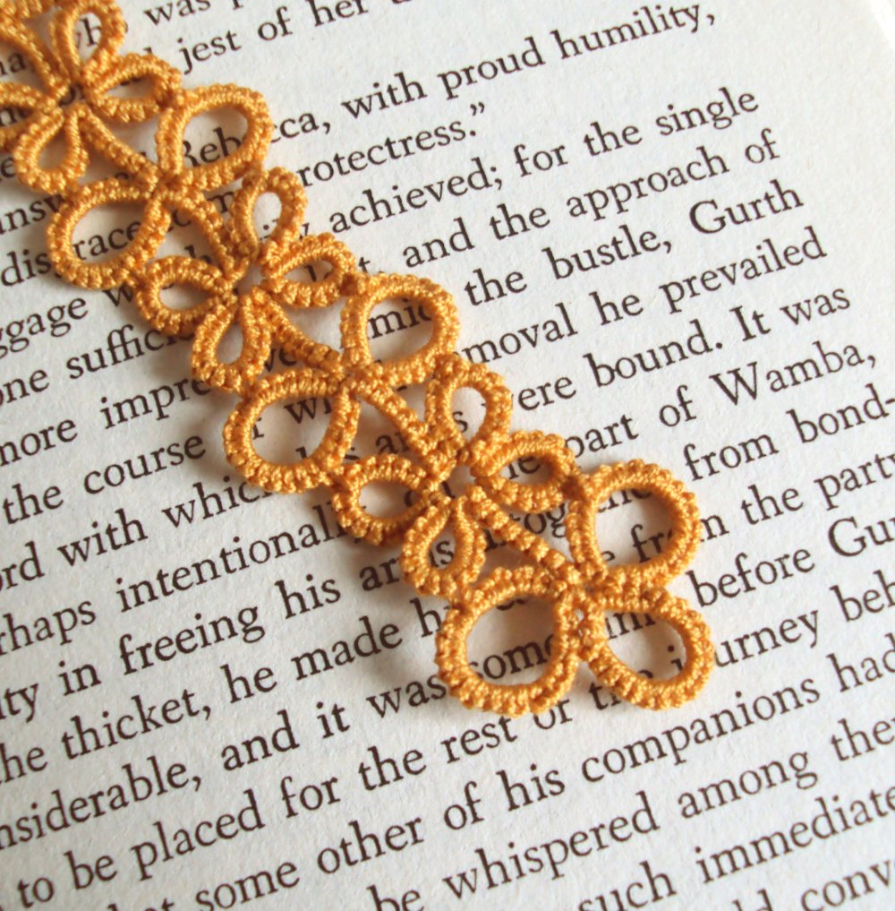 Gold Bookmark In Tatted Lace