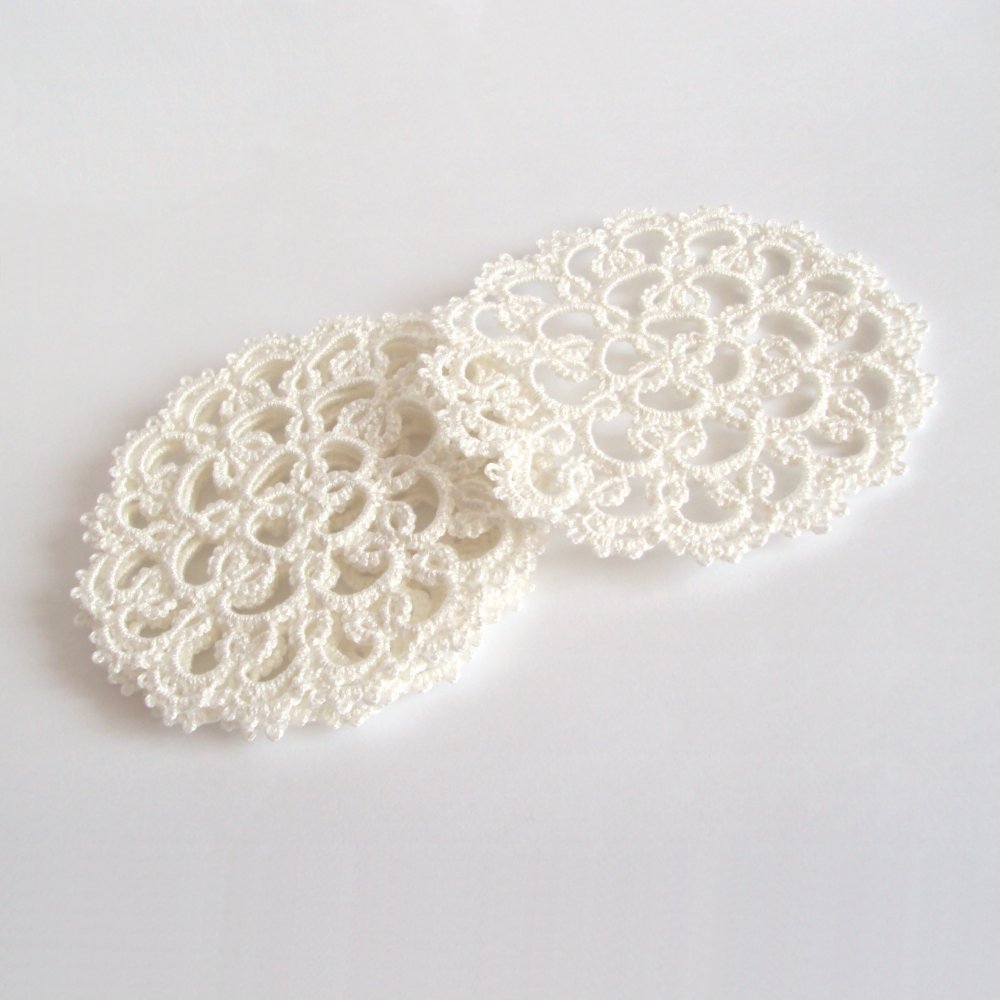 Set Of Four Ivory Lace Wedding Coasters on Luulla